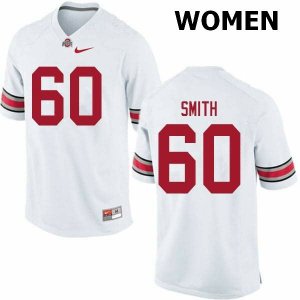 NCAA Ohio State Buckeyes Women's #60 Ryan Smith White Nike Football College Jersey VFO2545NP